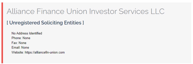Alliance Finance Union Investor Services LLC